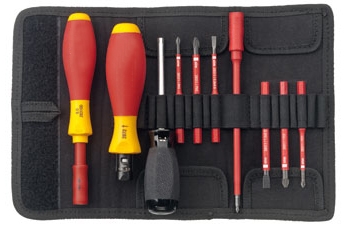 双组份软柄绝缘细杆互换起子10件套